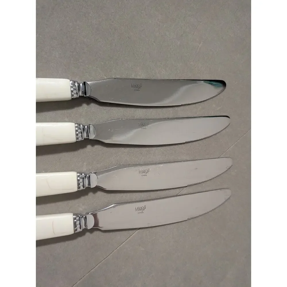 Vintage Mikasa Fruit Harvest Flatware Dinner Knives Set of 4 Stainless Steel